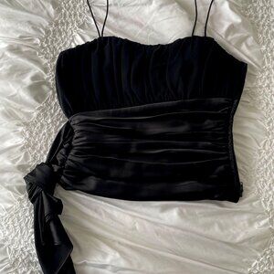 Chiffon and Satin Bustier Holiday Top
